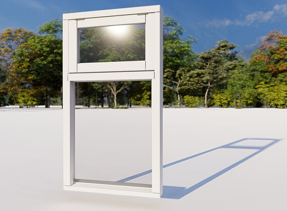 Vast glas en klepraam