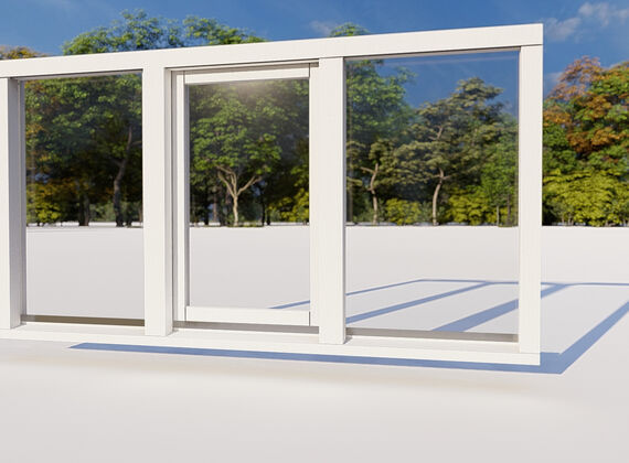 DRV-raam tussen vastglas