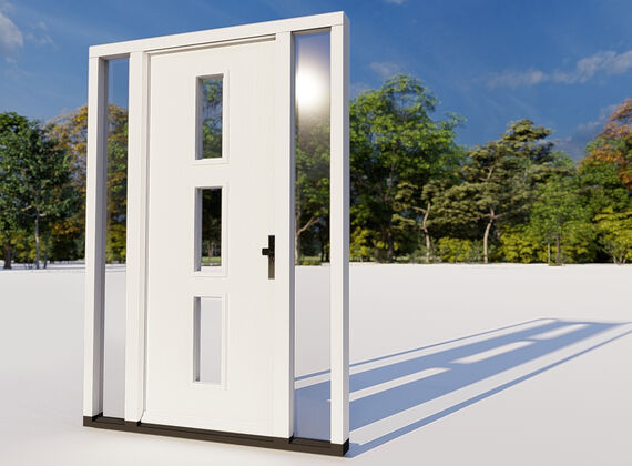 Voordeur twee zijlichten model 03